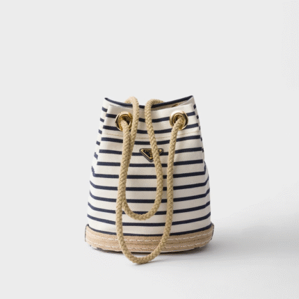 Prada Mariner small striped fabric bucket bag