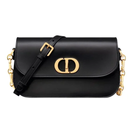 Dior 30 Montaigne Avenue Bag in Shiny Black Calfskin Leather